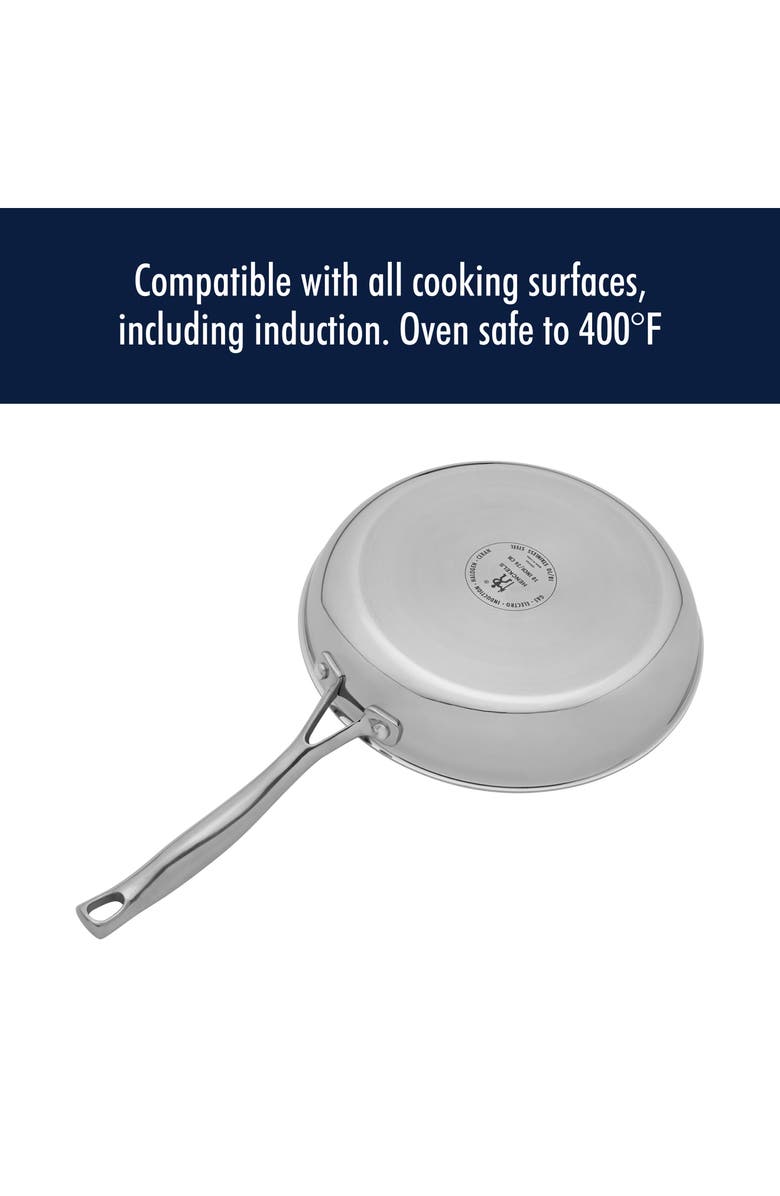 HENCKELS CUTLERY Clad H3 Two-Piece Stainless Steel Frying Pan Set, Alternate, color, Silver