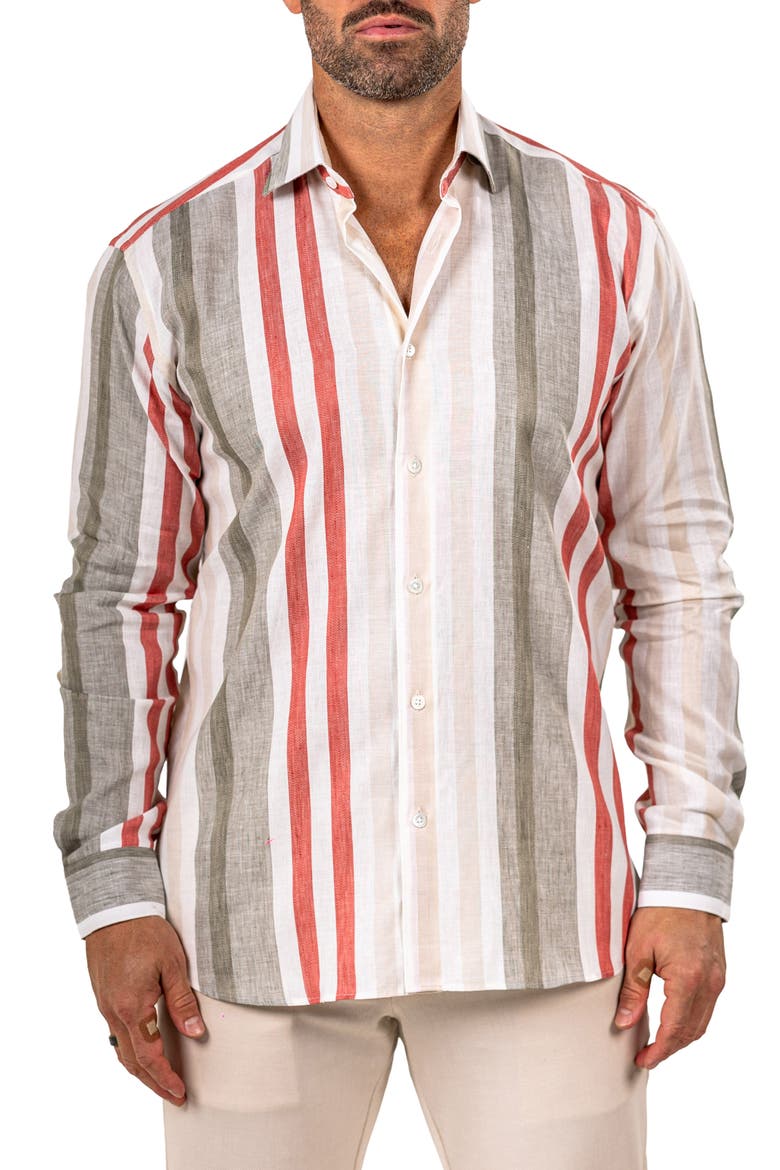 Fibonacci Marthy Contemporary Fit Button-Up Shirt, Main, color, WHITE/MULTI