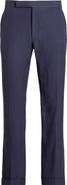 Ralph Lauren Purple Label Gregory Flat Front Straight Fit Silk & Linen Pants