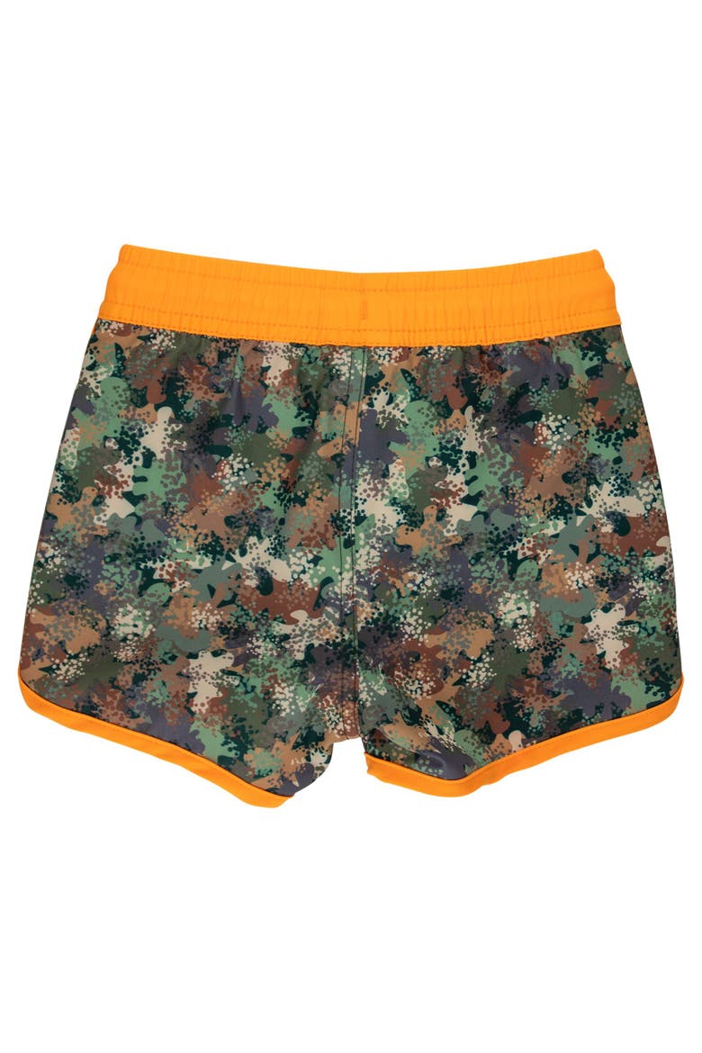 UPF50+ Sun Protected Stretch Dolphin Hem Swim Trunks, Alternate, color, Classic Camo