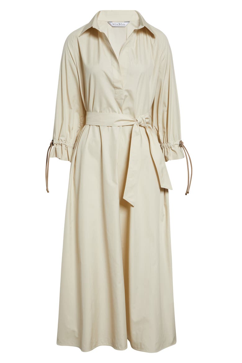Mirto Oversize Belted Cotton Poplin Shirtdress, Alternate, color, BEIGE