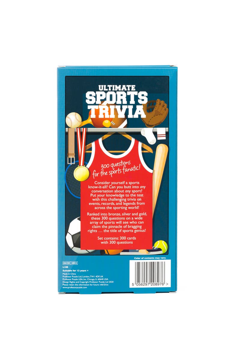 Professor Puzzle Ultimate Sports Trivia 300 Questions, 3 Difficulty Levels, Alternate, color,