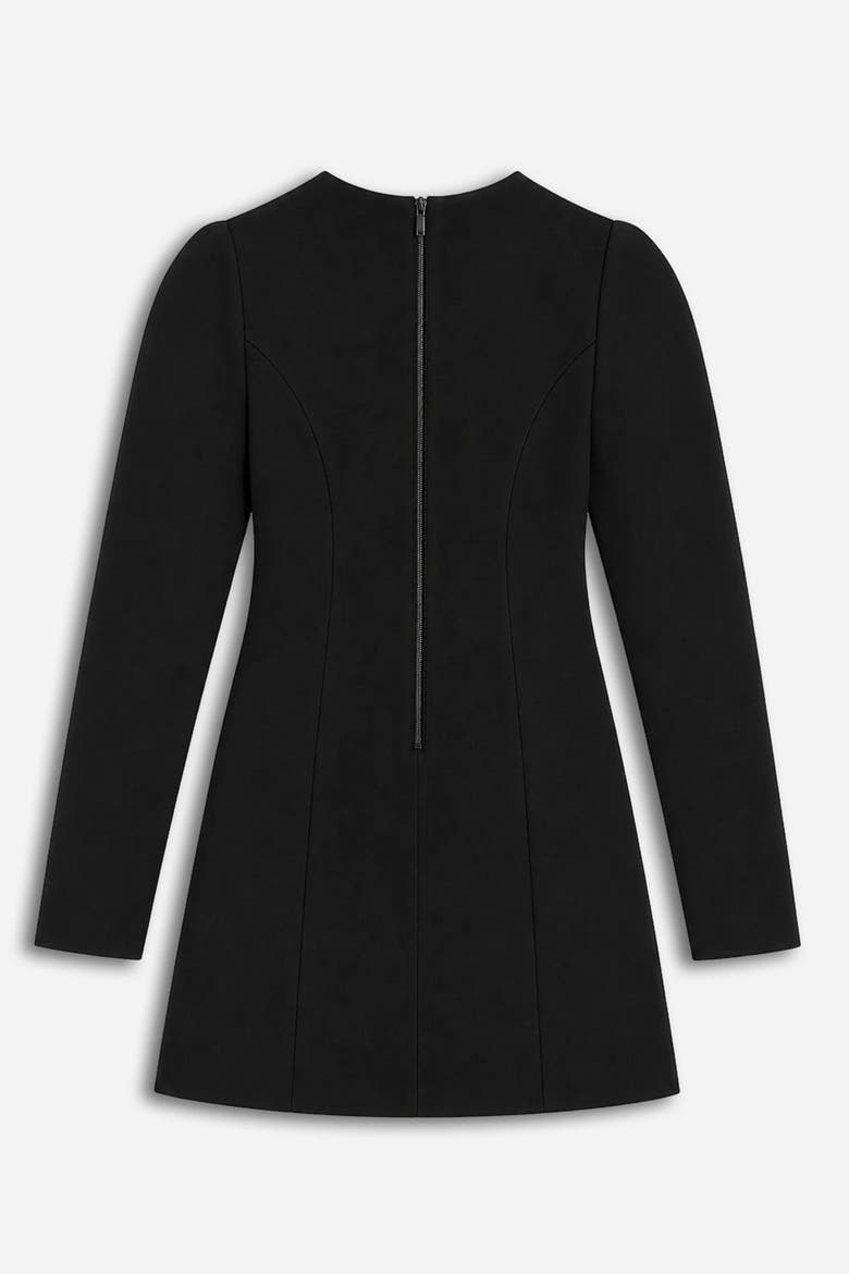 Balloon Sleeve Structured Mini Dress, Alternate, color, Black
