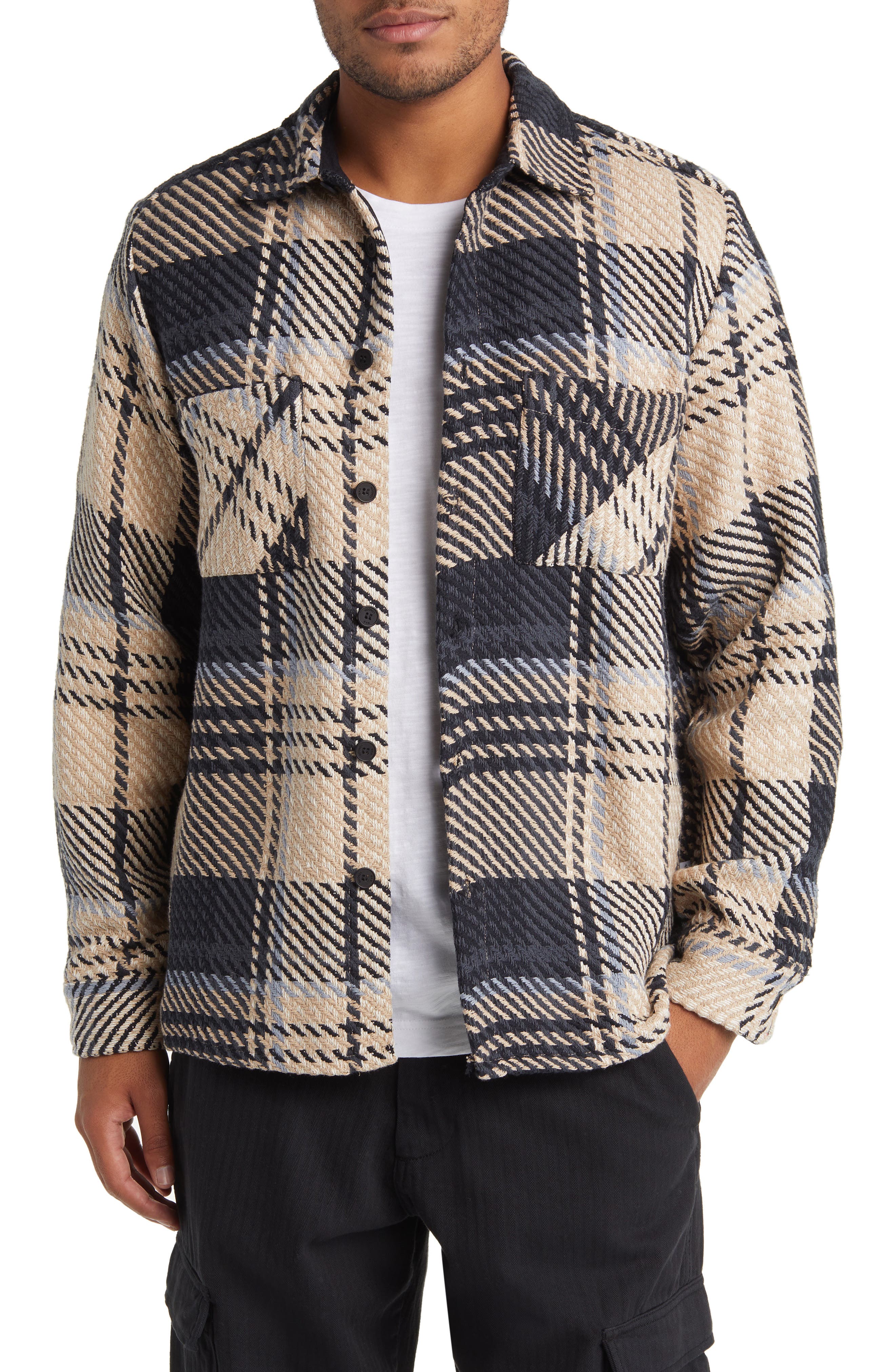 Wax London Whiting Marine Beatnik Button-Up Overshirt (Men