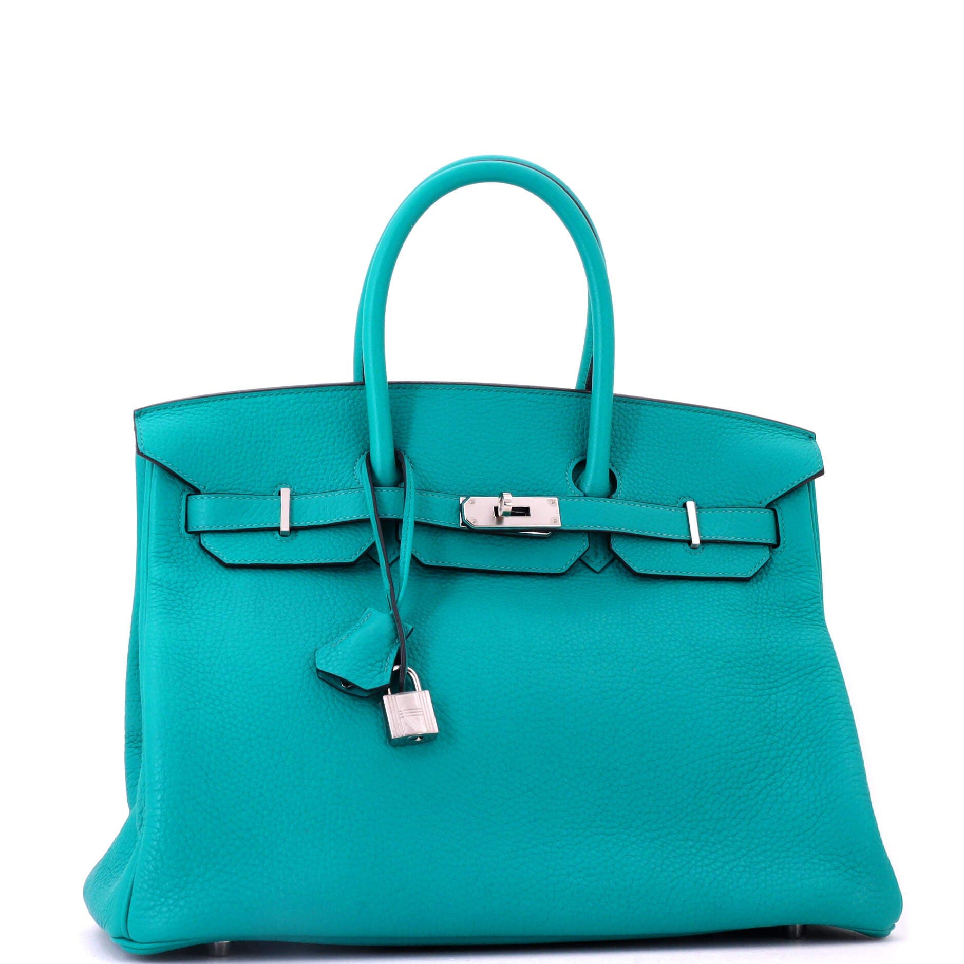 Birkin Handbag Blue Clemence with Palladium Hardware 35, Alternate, color, Blue