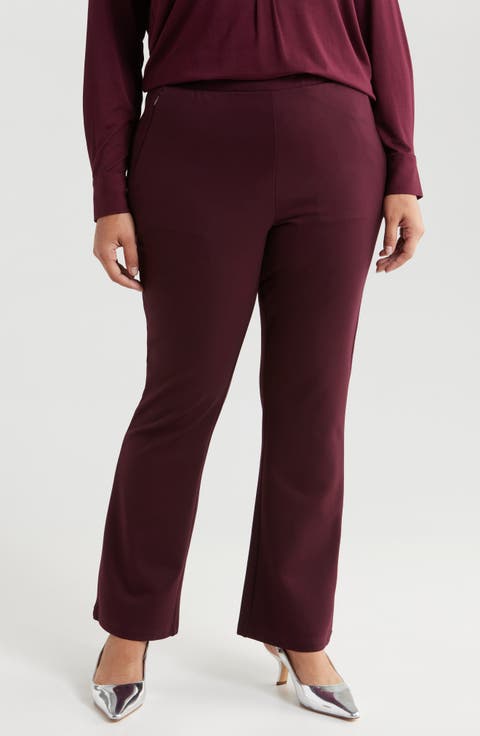 Pinstripe Ponte Bootcut Pants (Plus)