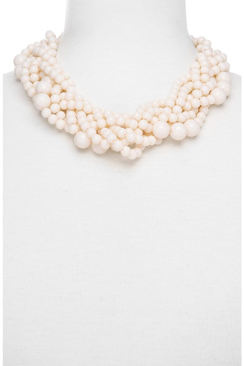 Bubblestream Imitation Pearl Necklace, Alternate, color, PEARL