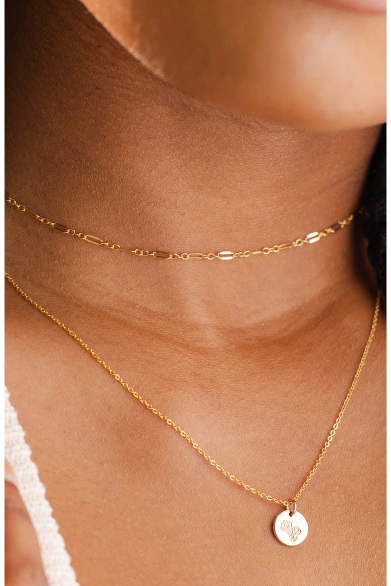 October Birth Flower Necklace, Alternate, color, Gold Filled