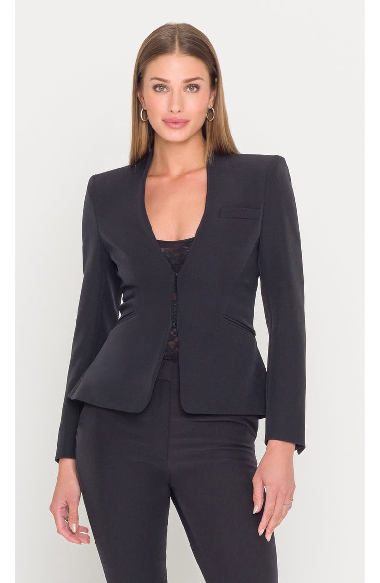 Generation Love Sebas Peplum Crepe Jacket, Main, color, Black