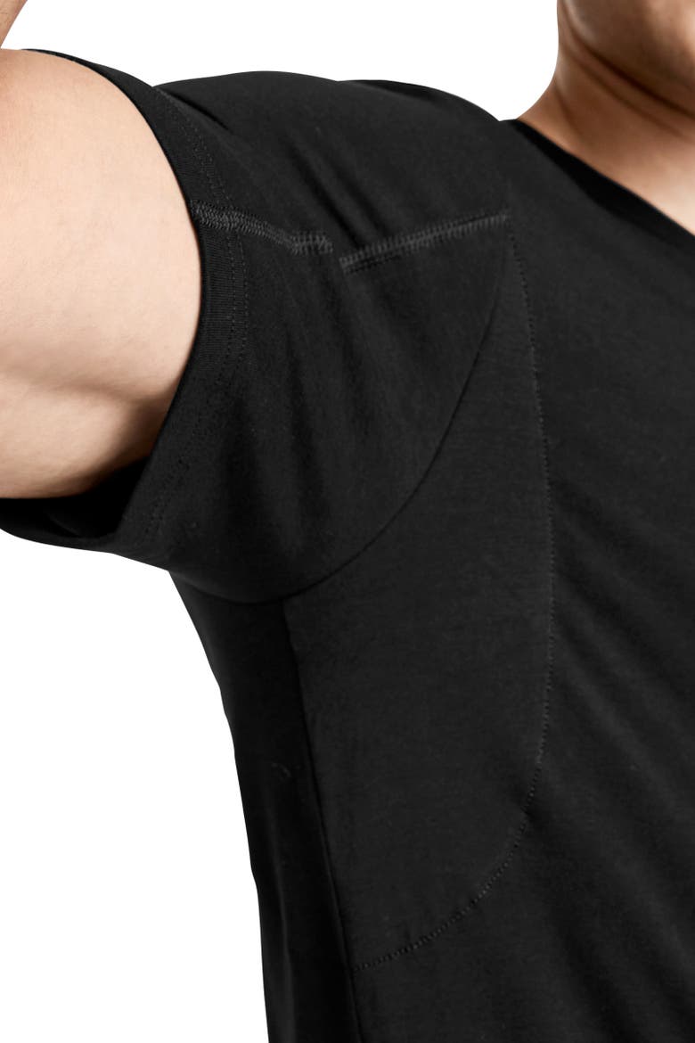 Men's Sweat Protect V-Neck Undershirt, Alternate, color, Black