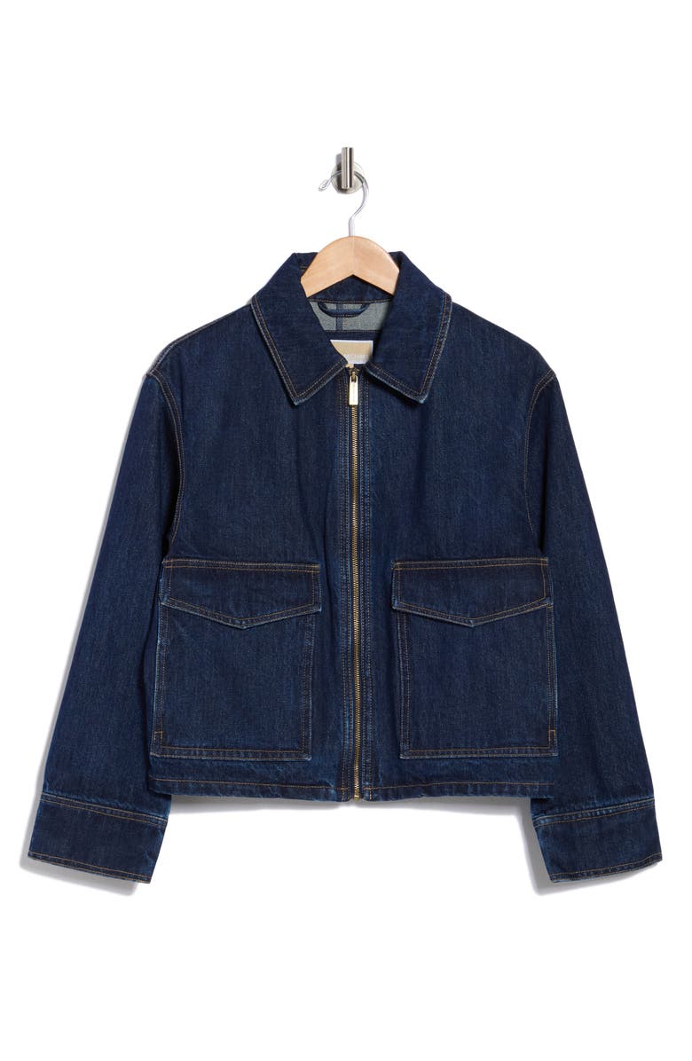 Michael Kors Denim Jacket, Alternate, color, Dark Wash Denim