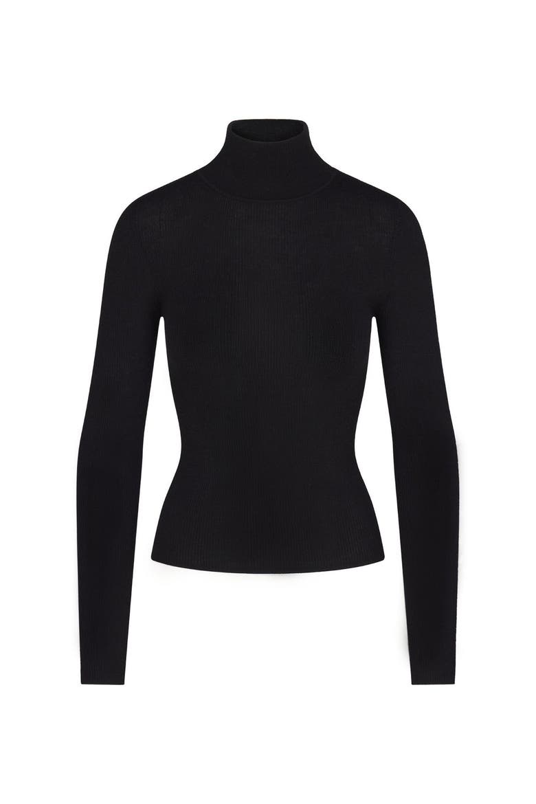 Rumer Fitted Cashmere Turtleneck, Alternate, color, Black