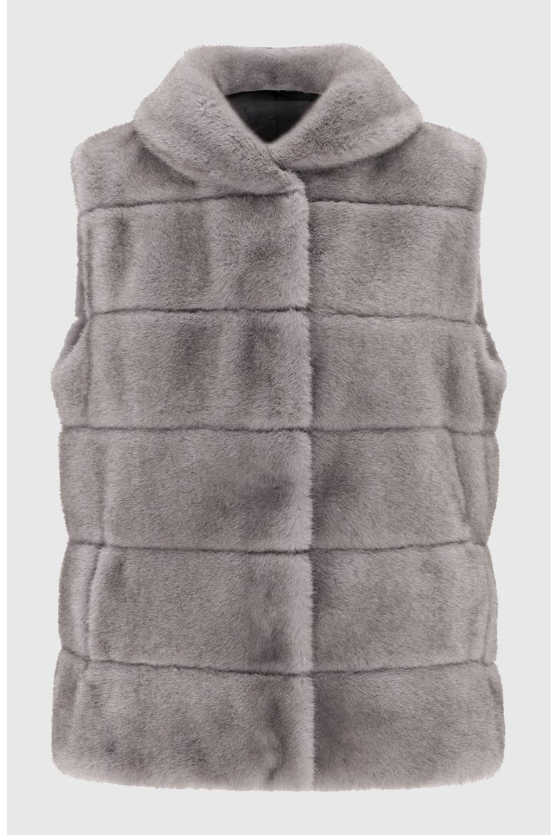 Fur-Free Mink Faux Fur Vest, Alternate, color, DARK GRAY