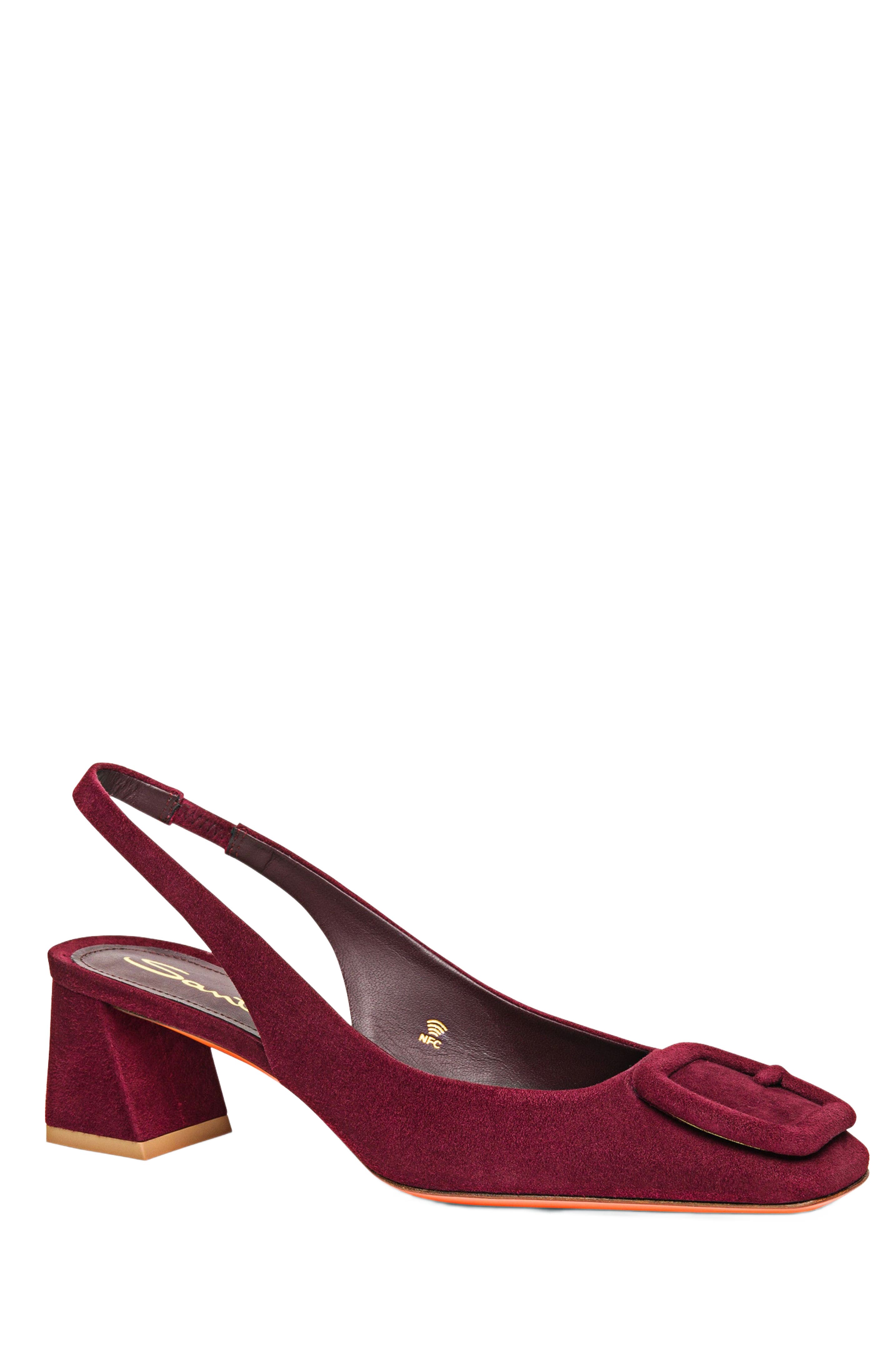 Women's Lemon Suede Sling Back, Alternate, color, Burgundy