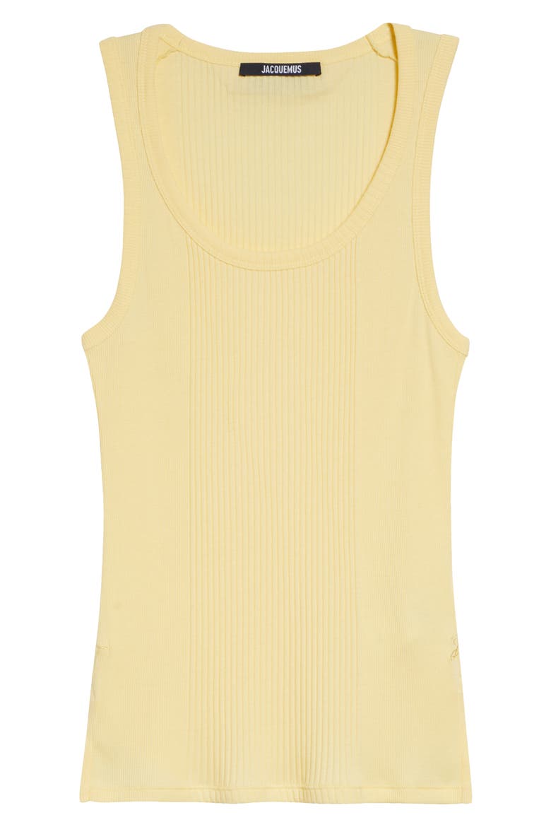The Rond Carré Rib Cotton Tank, Alternate, color, LIGHT YELLOW