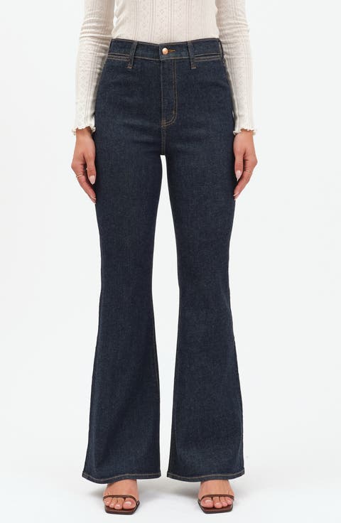 Sunset High Waist Flare Jeans (Rinse)