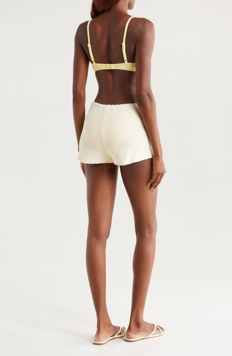 Solid & Striped The Celeste Cotton Knit Cover-Up Shorts, Alternate, color, Ecru