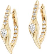 Uniform Object Mini Axle Diamond Hoop Earrings