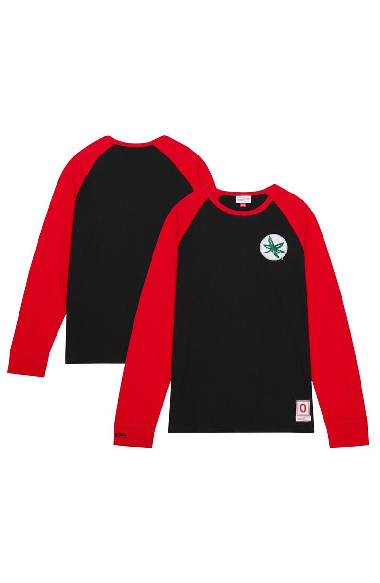Mitchell & Ness Men's Mitchell & Ness Black Ohio State Buckeyes Legendary Slub Raglan Long Sleeve T-Shirt, Alternate, color, Black
