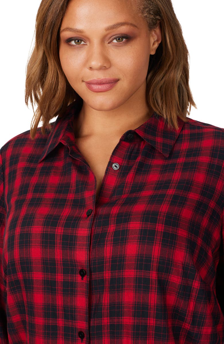 Foxcroft Rhea Scotch Plaid Cotton Blend Button-Up Shirt, Alternate, color,