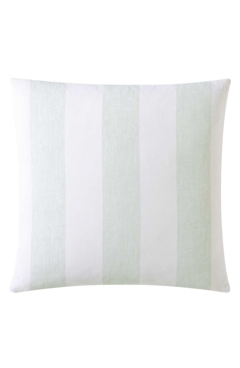 Tommy Bahama Awning Stripe Square Throw Pillow, Main, color, Spring Green