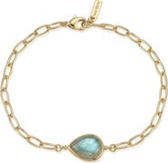 st. Moran 14k Gold Plated Labradorite Chain Bracelet