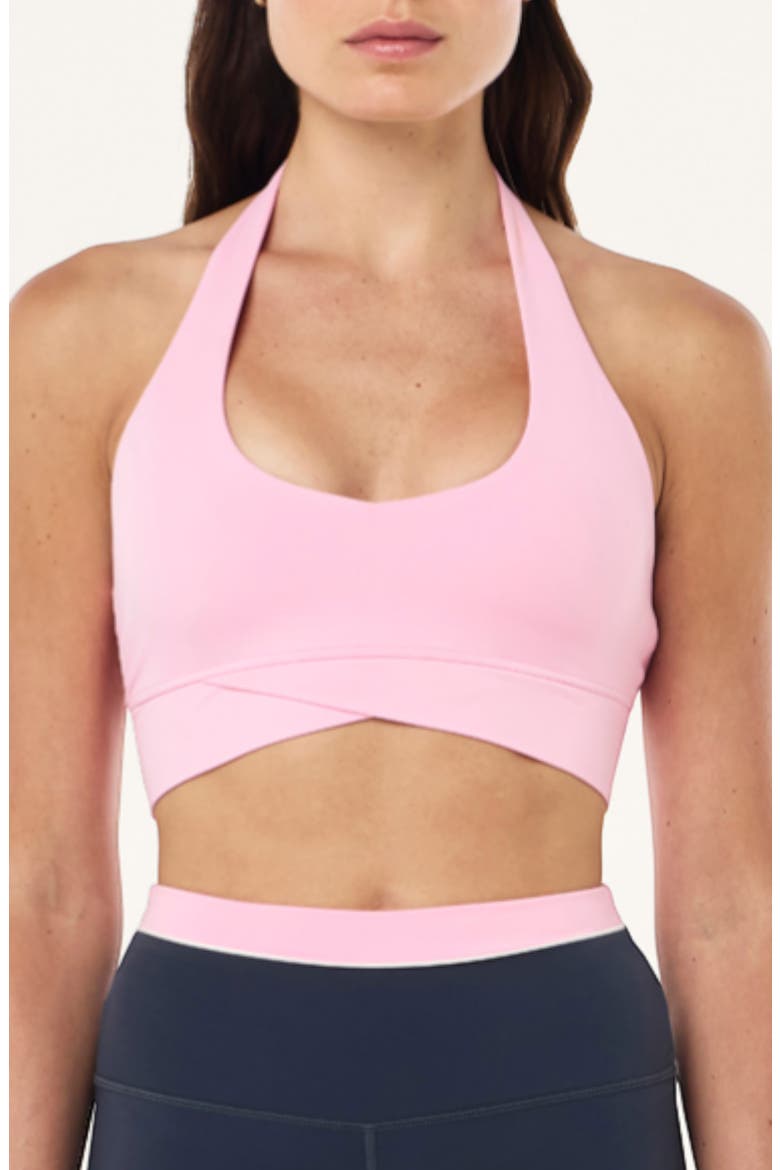 Reset Halter Longline Sports Bra, Main, color, PRISM PINK