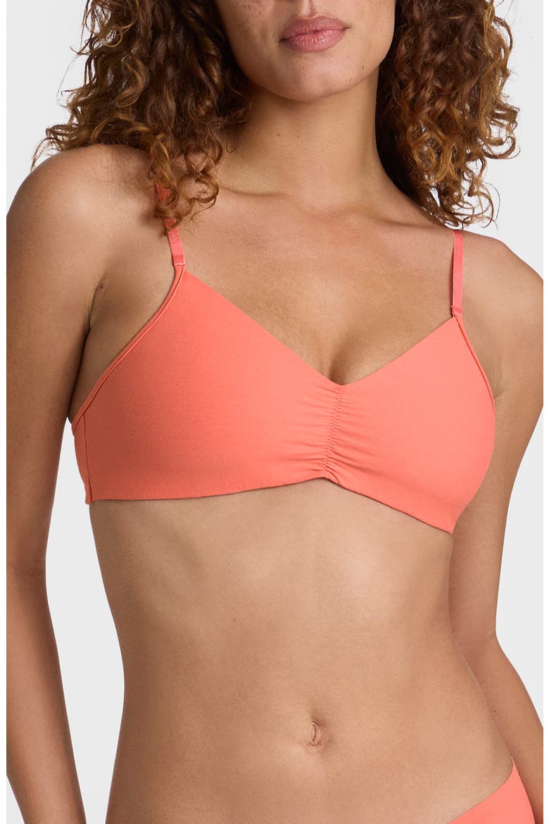 Cotton Blend Bralette, Main, color, CORAL