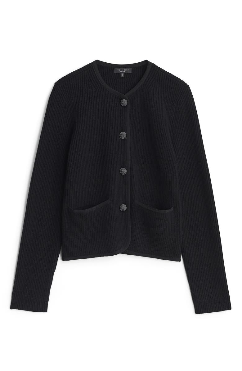 rag & bone Nancy Rib Merino Wool Blend Cardigan, Alternate, color, 