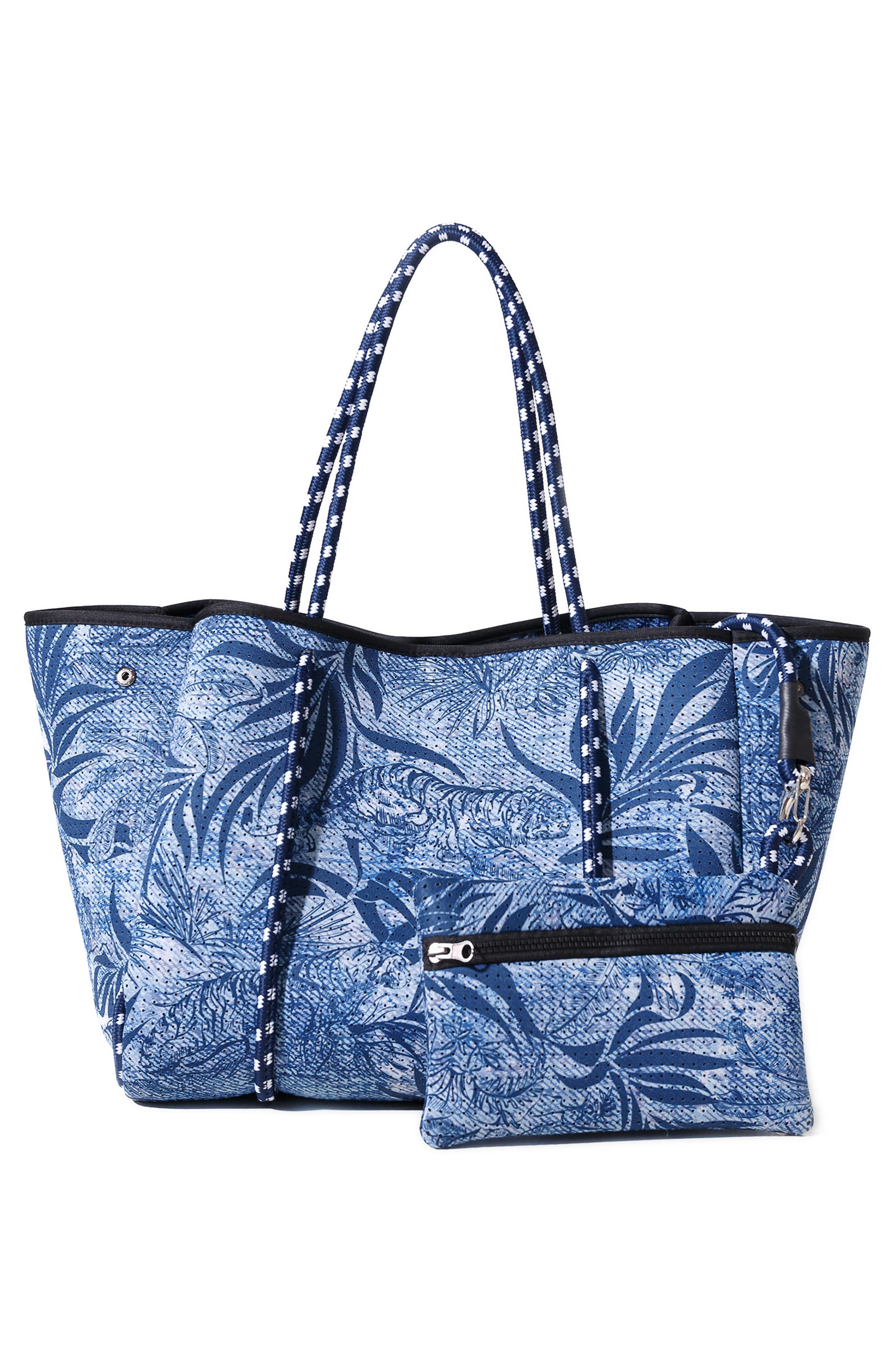 Everyday Neoprene Tote, Alternate, color, JUNGLE BLUE