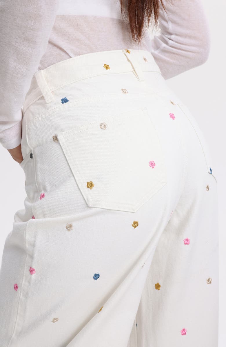 Bayeas Embroidered High Waist Ankle Barrel Jeans, Alternate, color, Eos