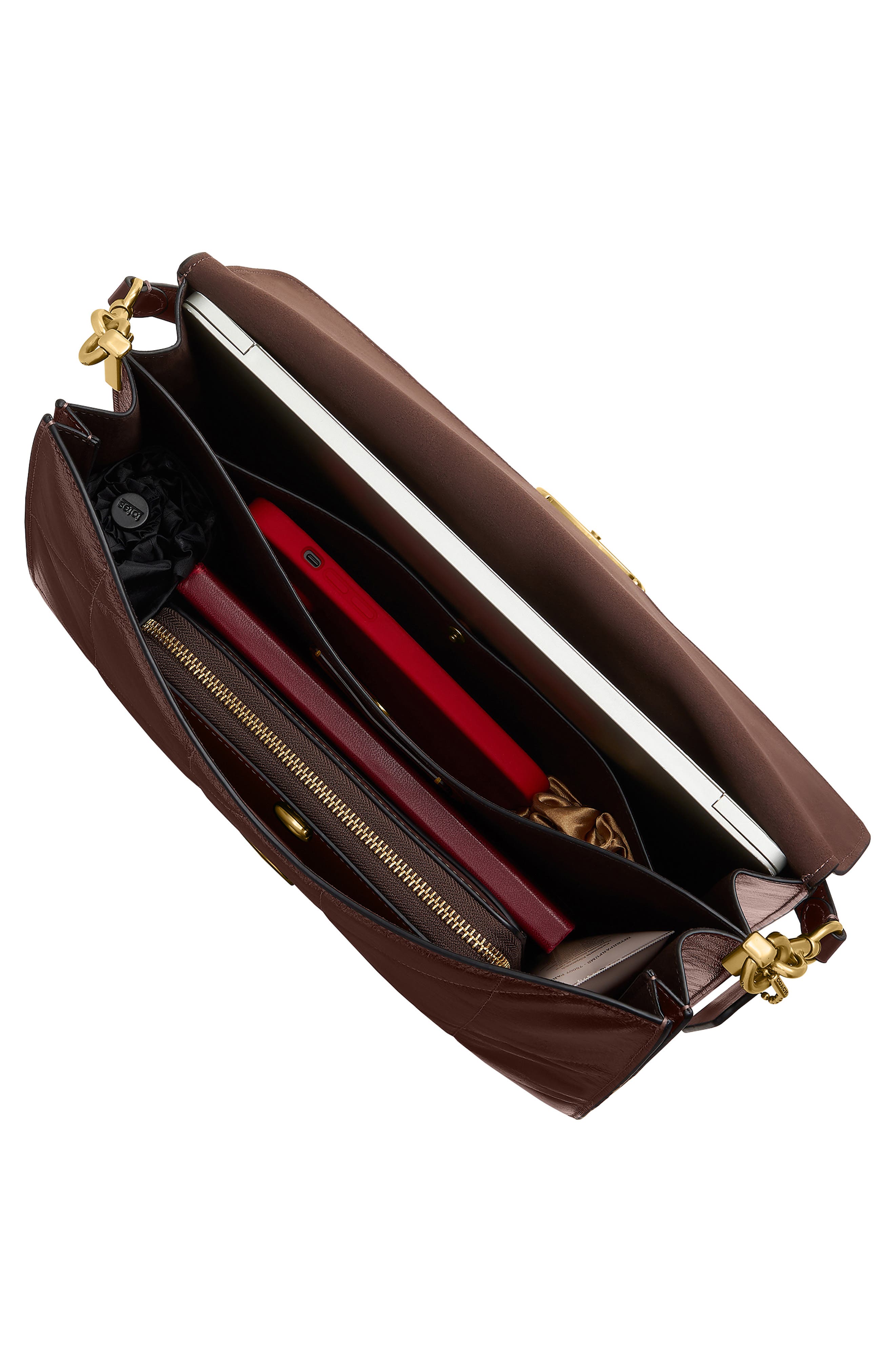 COACH Tabby 35 Quilted Glazed Leather Chain Shoulder Bag, Alternate, color, Maple