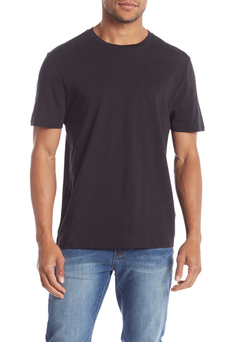 Pima Cotton Crewneck T-Shirt, Main, color, BLACK