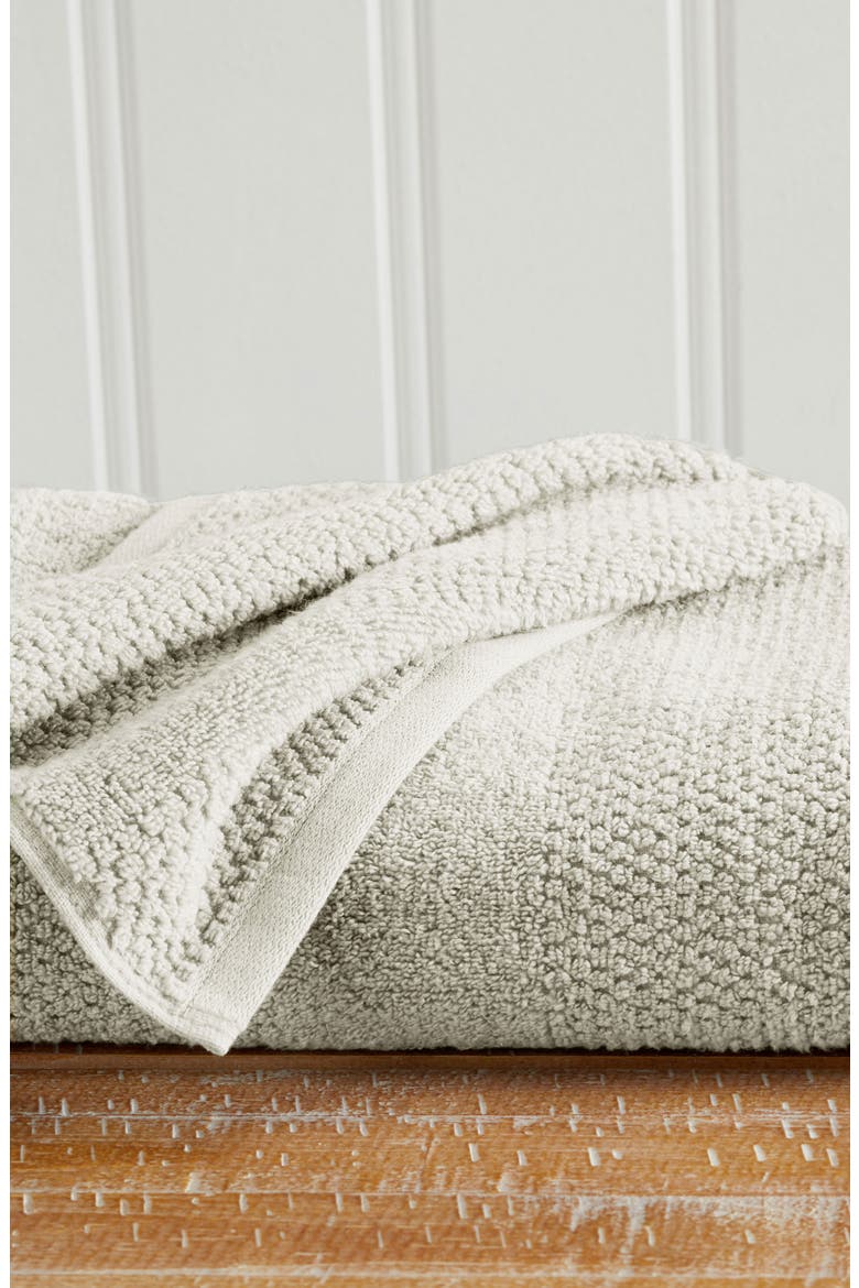 6-Piece Textured Weave Cotton Bath Towel Set, Alternate, color, LIGHT GREY