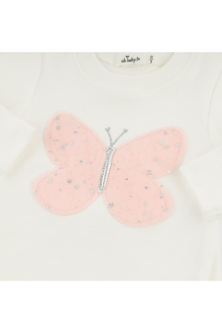 Butterfly Pink/Pink Silver Tulle Two Piece Set, Alternate, color, Cream