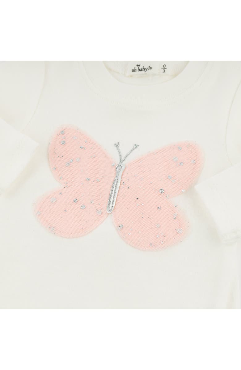 oh baby! Butterfly Pink/Pink Silver Tulle Two Piece Set, Alternate, color, Cream