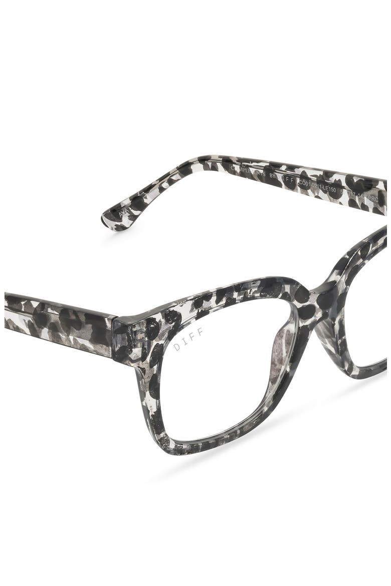 Ava 50mm Small Blue Light Blocking Reading Glasses, Alternate, color, CLEAR LEOPARD