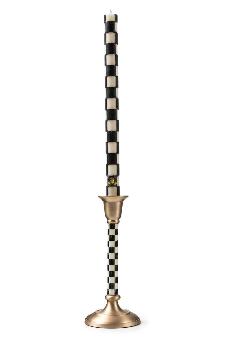 Courtly Check Small Candleholder, Alternate, color, BLACK/ WHITE