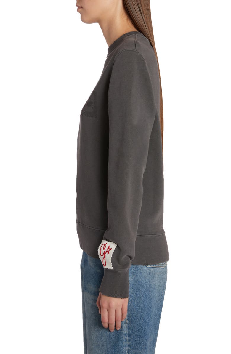 Golden Goose Distressed Logo Graphic Sweatshirt, Alternate, color, Anthracite