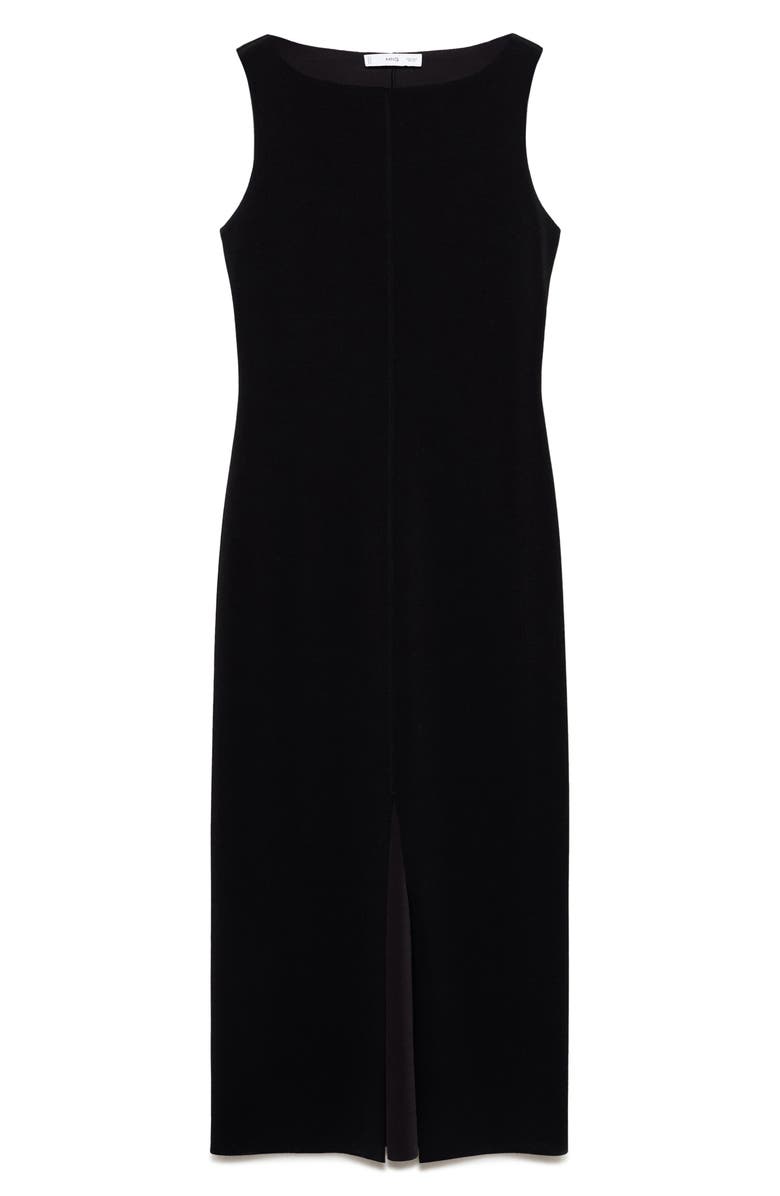 MANGO Bateau Neck Sleeveless Maxi Dress, Alternate, color, Black
