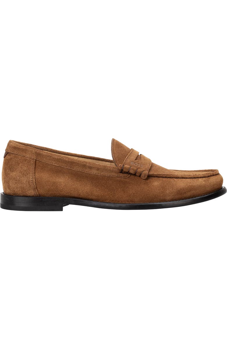 BOSS Tevan Moc Toe Penny Loafer, Main, color, Brown