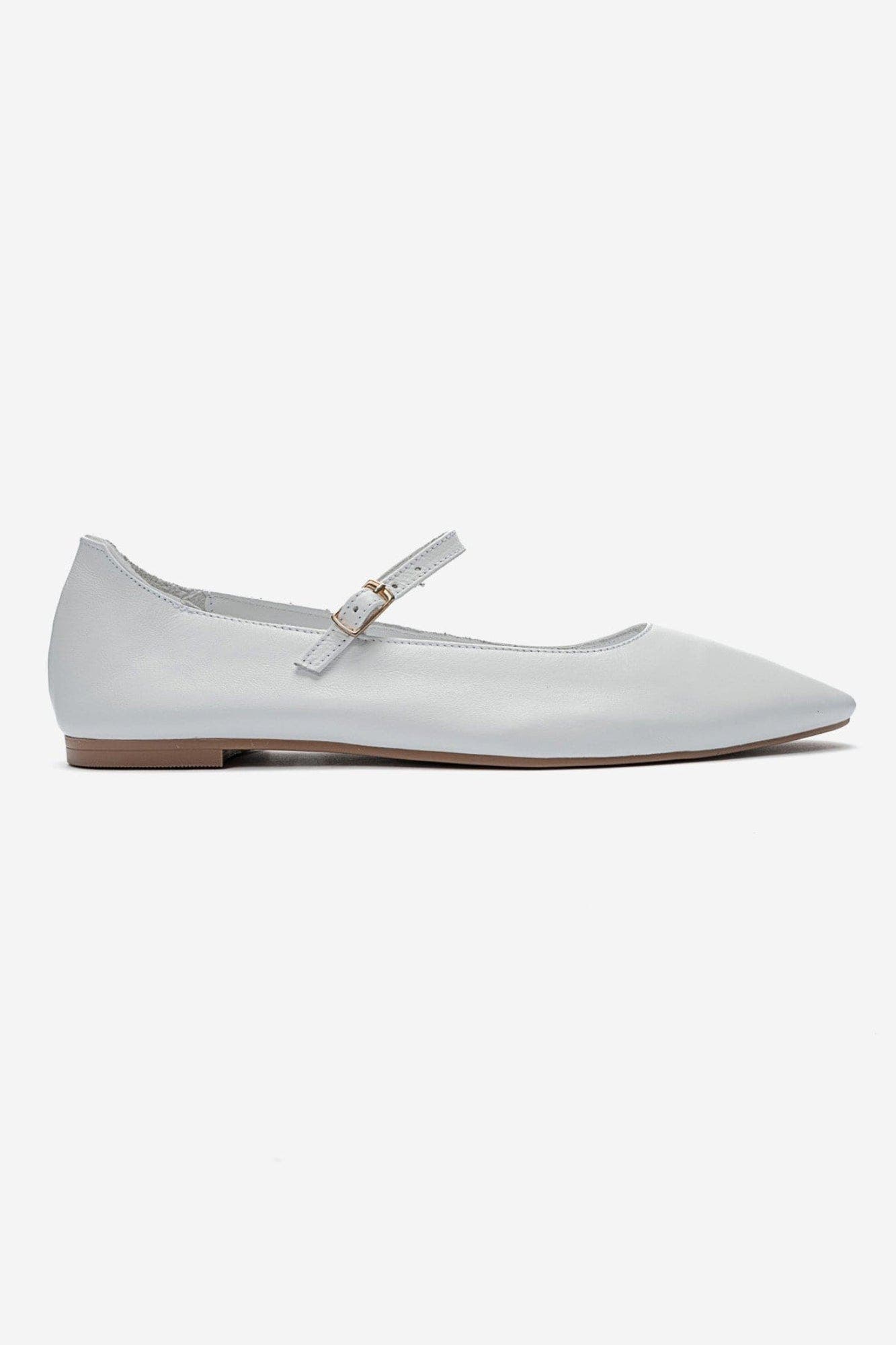 Lara Leather Mary Jane Flats, Alternate, color, White