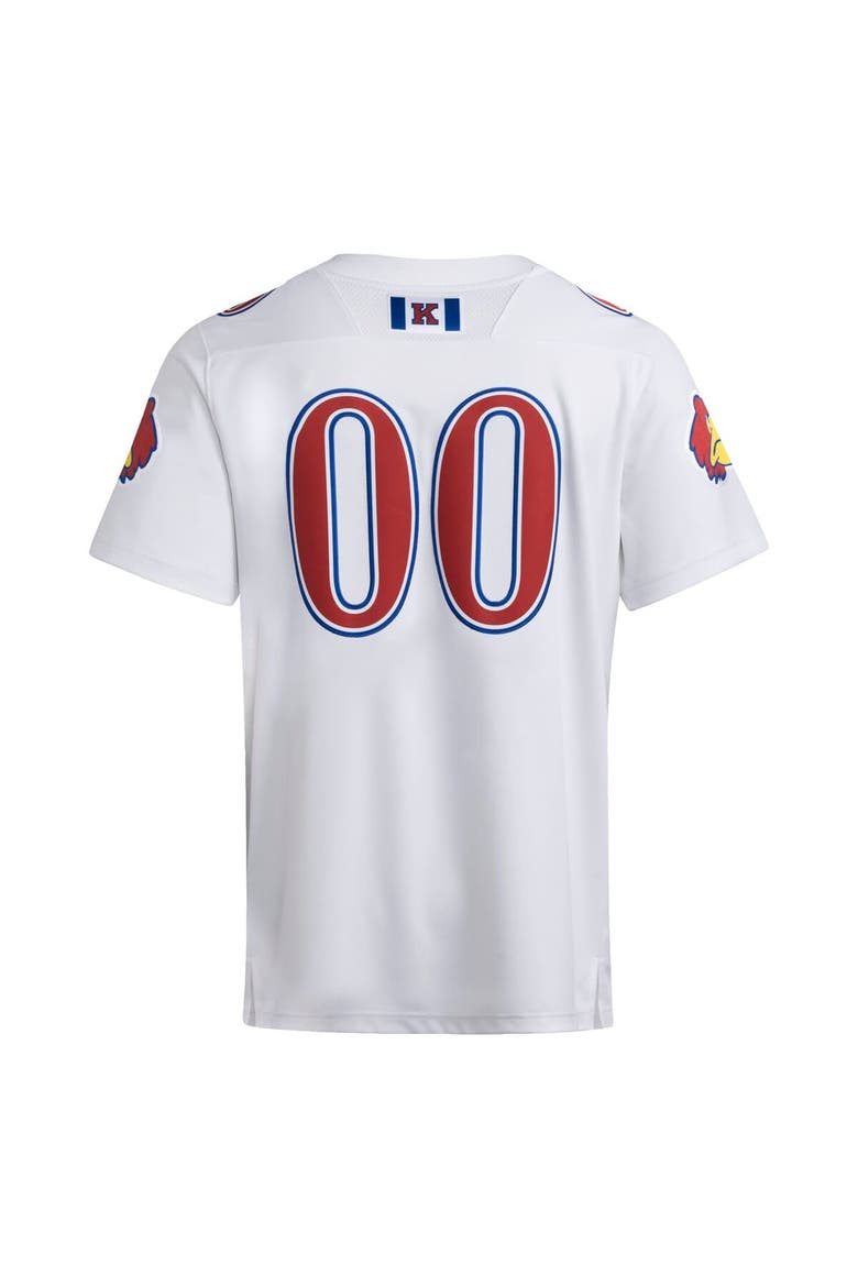 Men's adidas #00 White Kansas Jayhawks Premier Strategy Jersey, Alternate, color, White