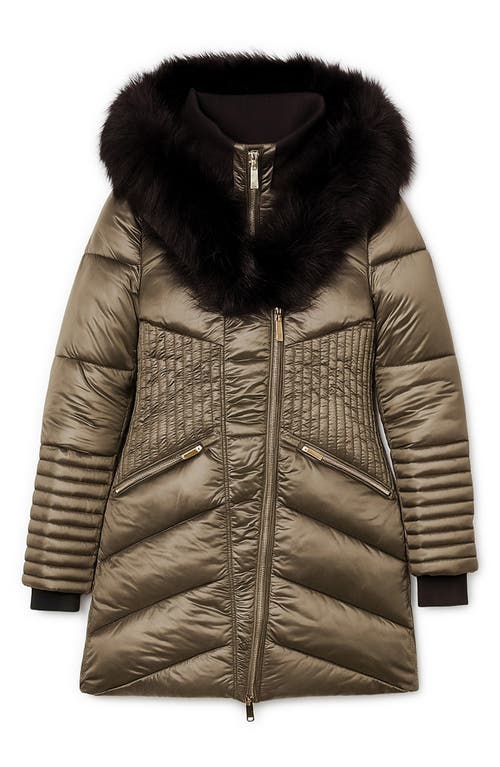 Noize Gigi-el Faux Fur Trim Hooded Parka In Brown