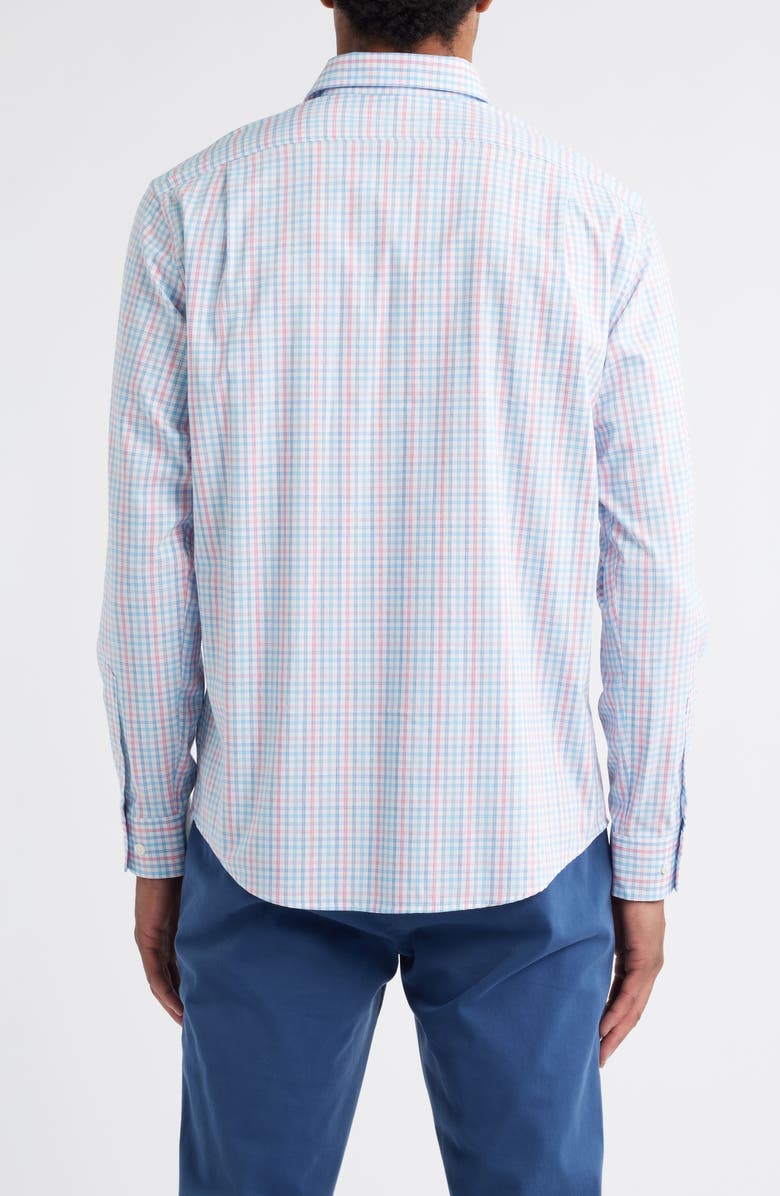 johnnie-O Han Check Performance Button-Up Shirt, Alternate, color, White