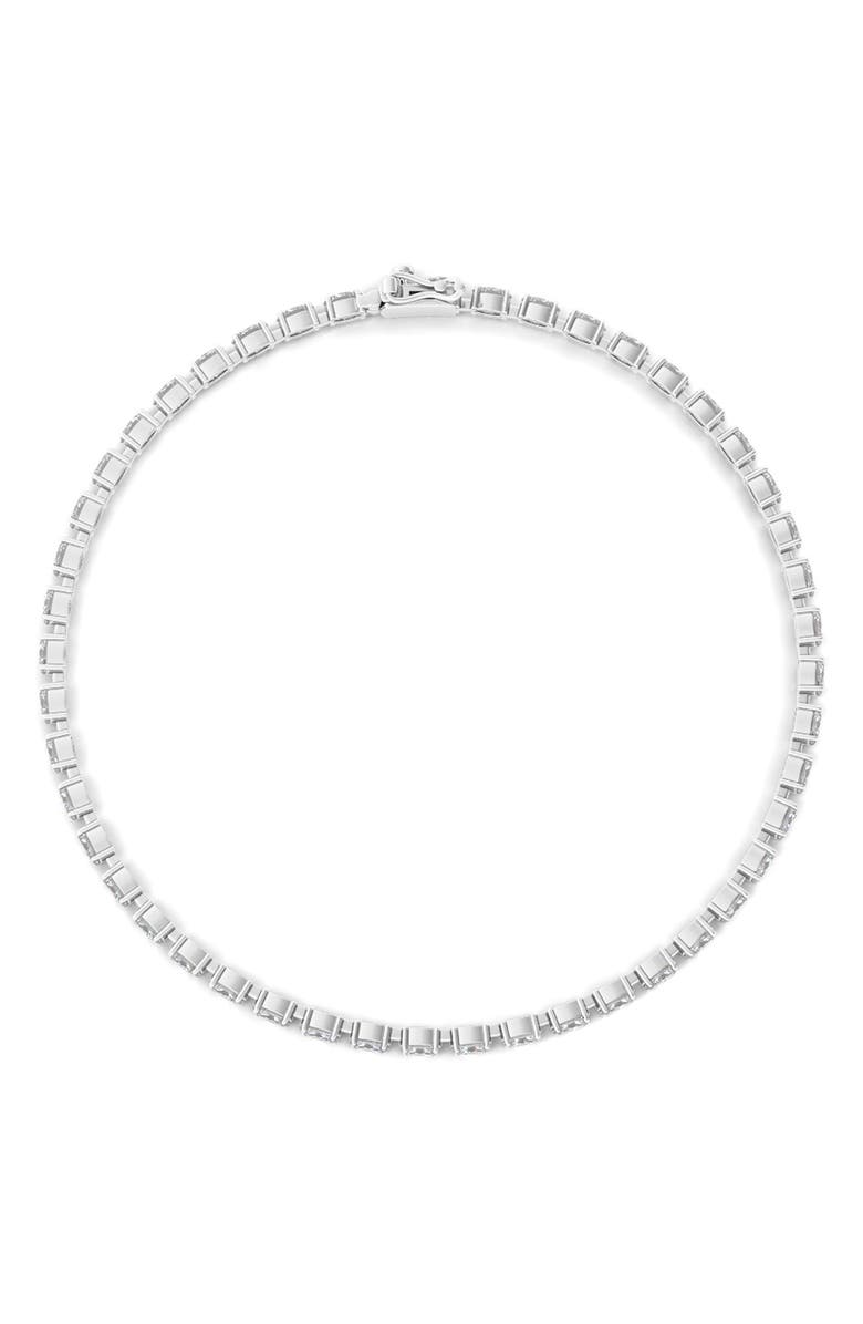 HauteCarat Oval Cut Lab Created Diamond Tennis Bracelet, Alternate, color, 6.20 Ctw White Gold