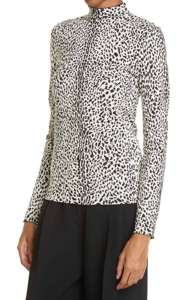 Proenza Schouler Cheetah Jacquard Turtleneck, Alternate, color, 
