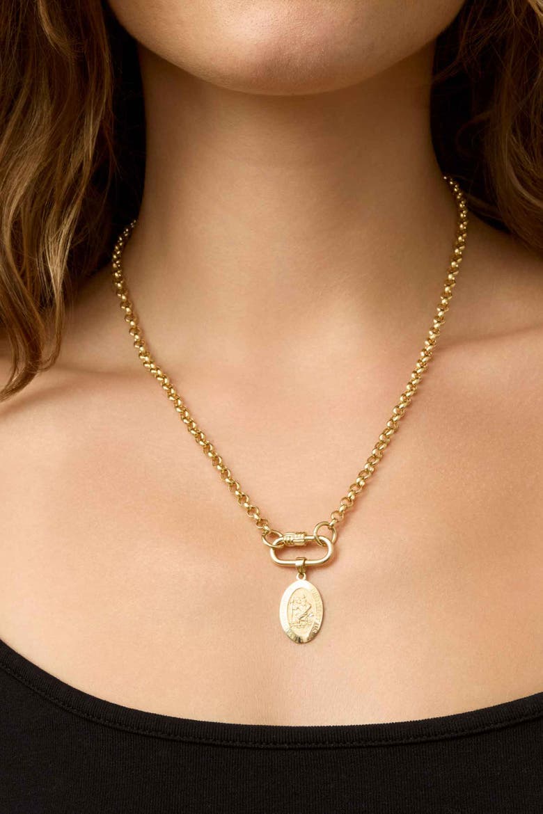 14K Yellow Gold St. Christopher Medal Pendant Charm, Alternate, color, Yellow Gold