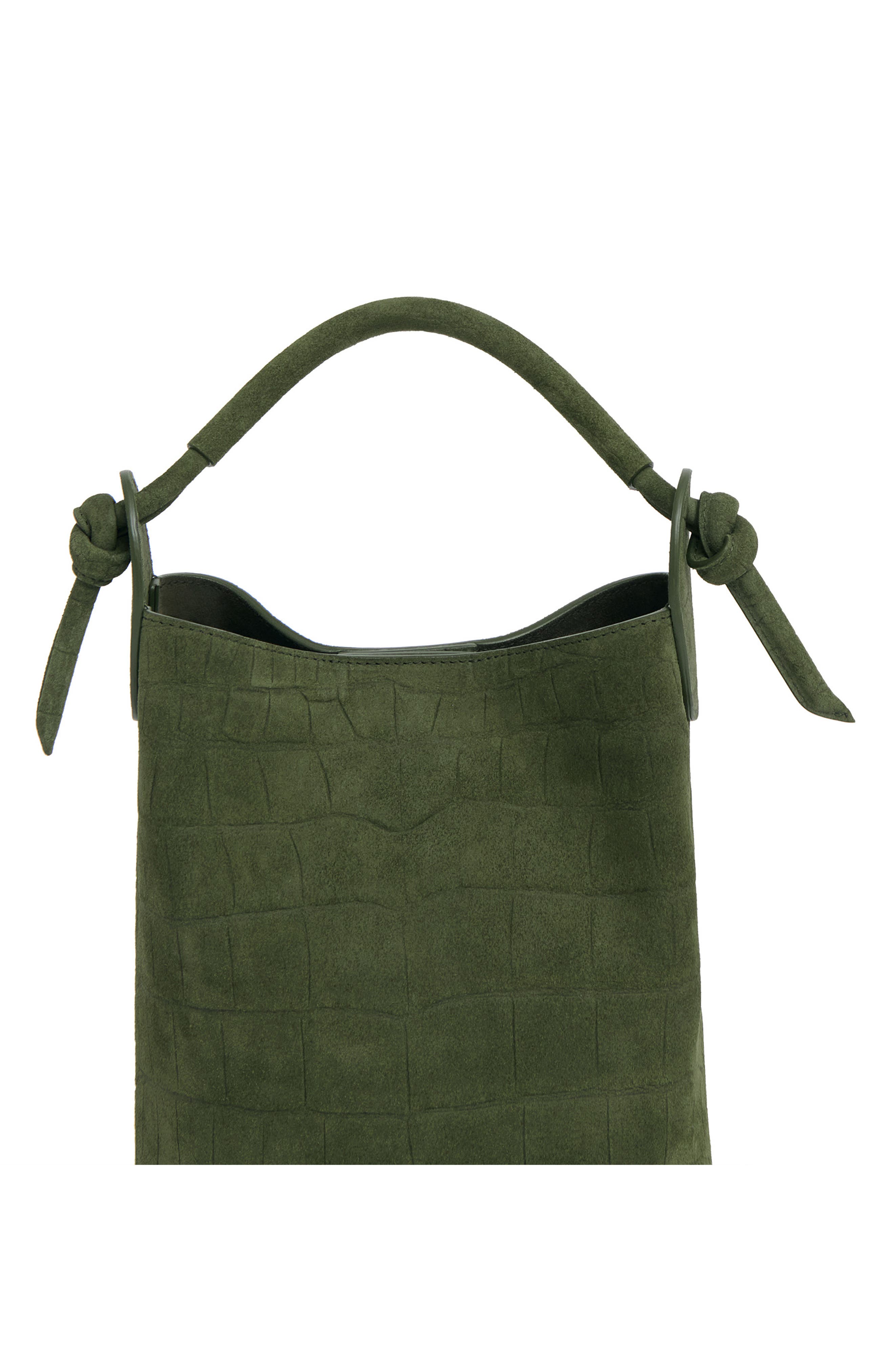 Mini Fortuna Leather Bucket Bag, Alternate, color, MOSS