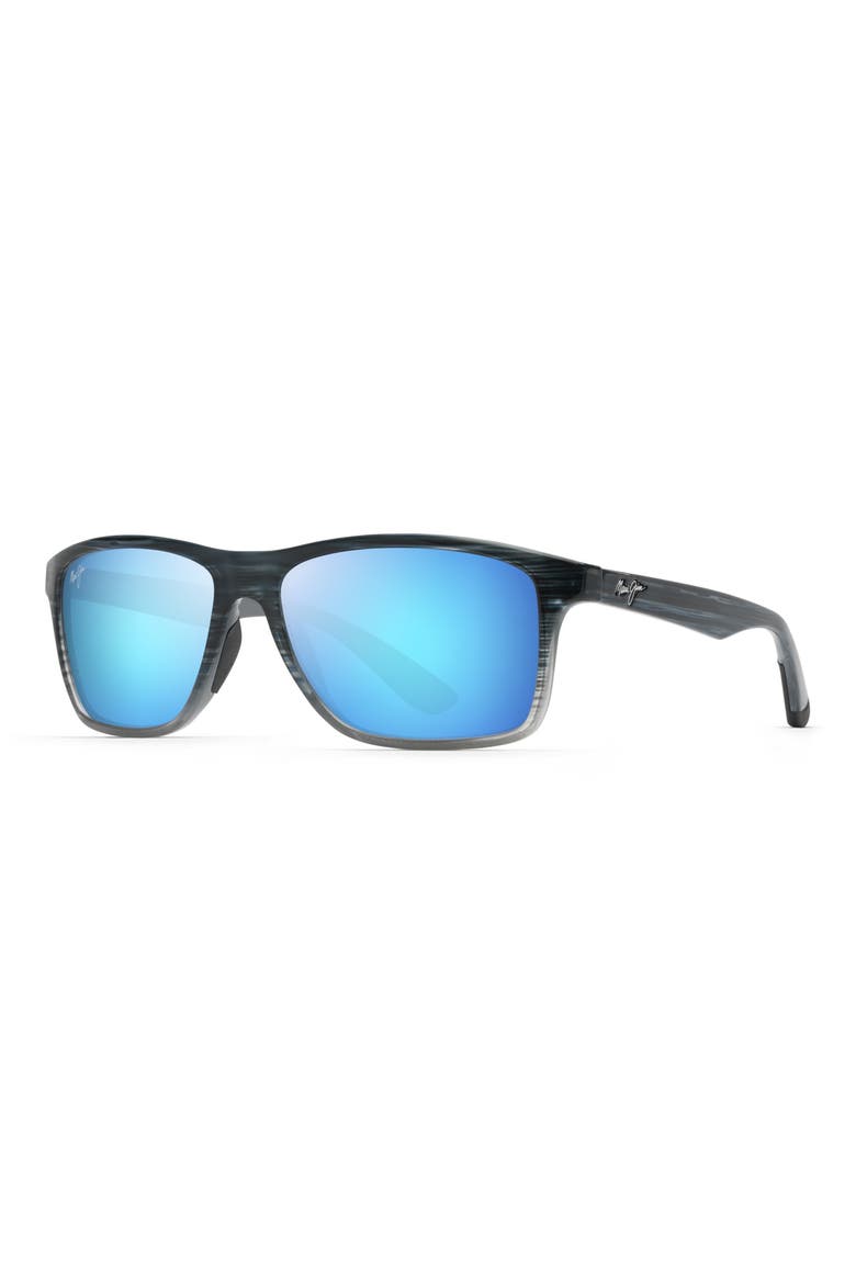 Onshore 58mm Polarized Rectangular Sunglasses, Alternate, color, BLUE BLACK STRIPE